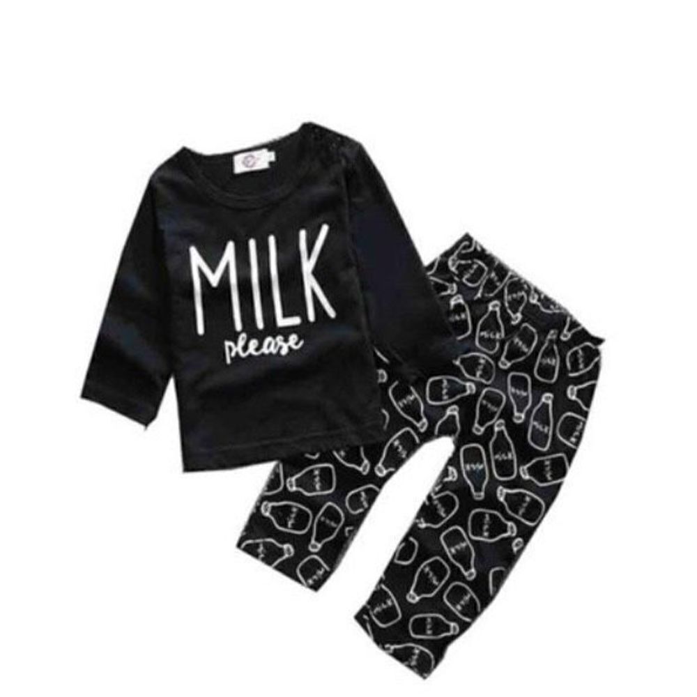 Toddler Boys Giggle N Grow Boutique Milk Please Bottles Casual Outfit - Sz 2T